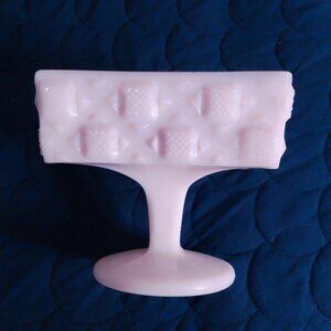 VINTAGE WESTMORELAND MILK GLASS PEDESTAL CANDY DISK